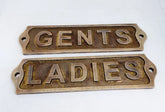 Brass Toilet Sign: Ladies & Gents | Directional Signage